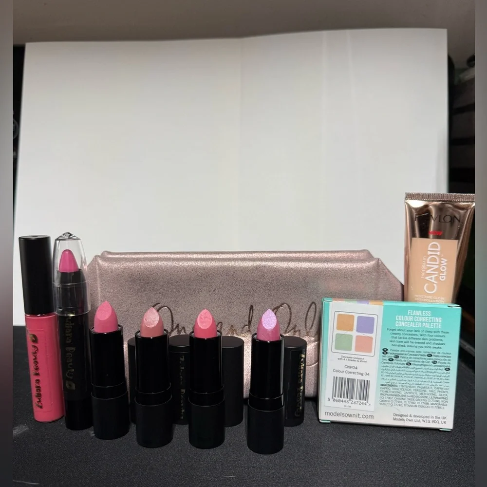 Revlon Candid Glow, Models Own Pallete, Zuliani Lipstick Collection and FREE Bag